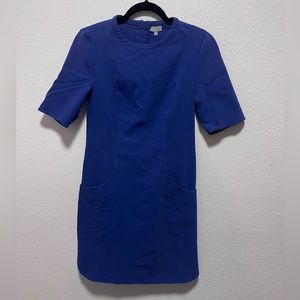 Oliver Bonas Royal Blue Cap Sleeve Dress With Pockets Size 8